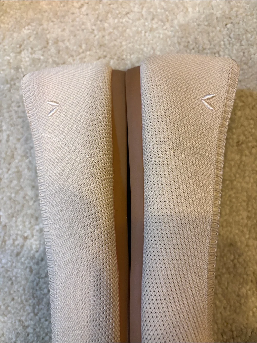 VIVAIA Women's Pointed Knit Flats in Light Beige-Size 41.5/US 10